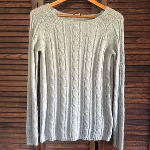 J. Crew Grey Cable Knit Sweater